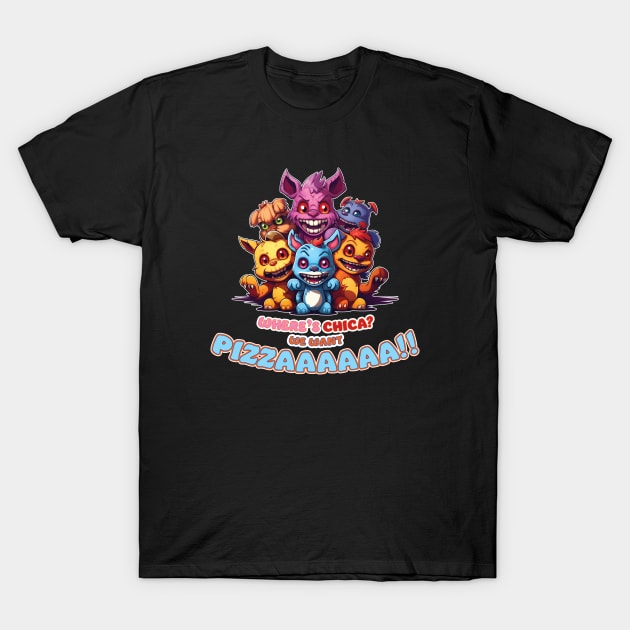 Chica FNAF Pizza Meme T-Shirt by VoluteVisuals